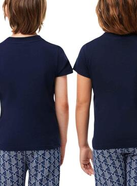 T-Shirt Lacoste von Knitted Marineblau für Junge Mädchen