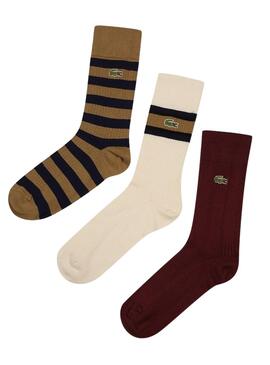 Pack 3 Socken Lacoste Braun für Herren