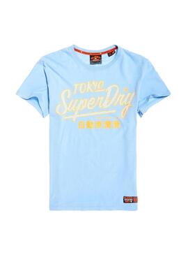 T-Shirt Superdry Ticket Pastel Blau Herren