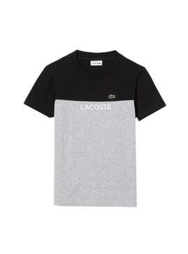 T-Shirt Lacoste Farbe Block Grau für Junge Mädchen