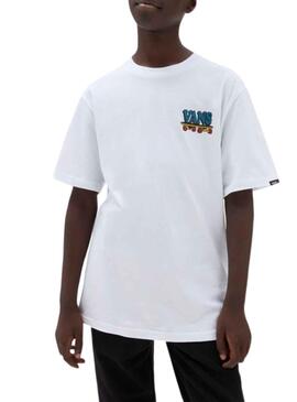 T-Shirt Vans Pizza Face Weiss für Junge