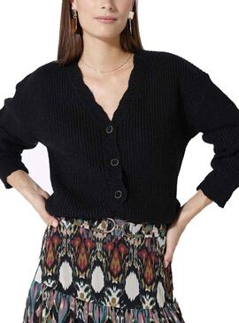 Jacke Naf Naf Knitted Canale Schwarz für Damen