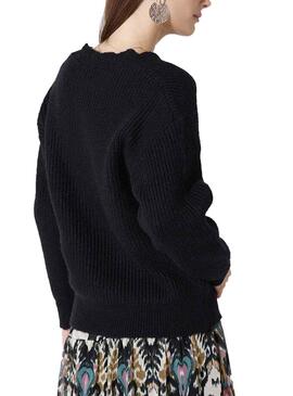 Jacke Naf Naf Knitted Canale Schwarz für Damen