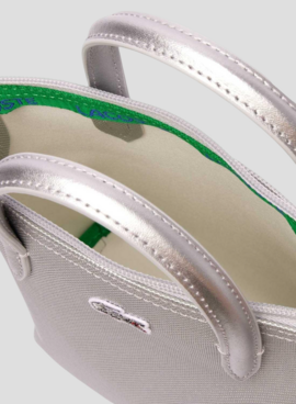 Handtasche Lacoste XS Shopping Cross Plateado Damen