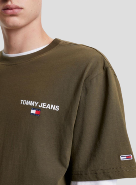 T-Shirt Tommy Jeans Linear Back Grün Herren