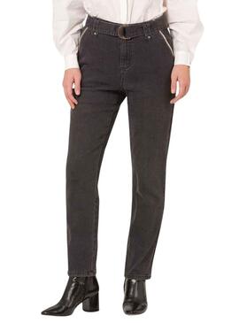 Hose Naf Naf Vivo Lurex Schwarz für Damen