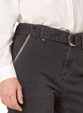 Hose Naf Naf Vivo Lurex Schwarz für Damen