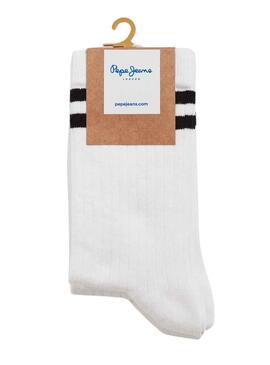 Pack 3 Socken Pepe Jeans Ribetes Weiss Damen