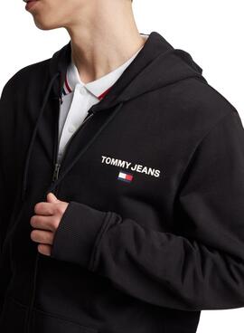 Sweatshirt Tommy Jeans Reg Entry Zip Schwarz Herren