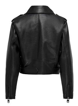 Jacke Only Louie Kunstleder Schwarz für Damen