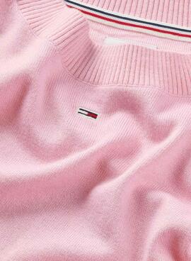 Pullover Tommy Jeans Essential Crew Rosa für Damen