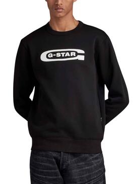 Sweatshirt G-Star Old School Logo Schwarz für Herren