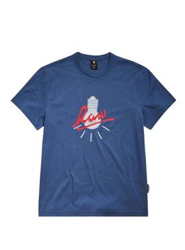 T-Shirt G-Star Glühbirne Blau für Herren