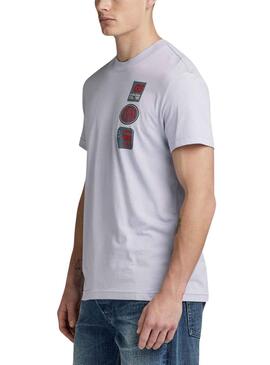 T-Shirt G-Star Multi Badge Grau für Herren
