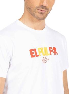 T-Shirt El Pulpo Schriftzug RFEF Weiss Herren