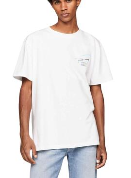 T-Shirt Tommy Jeans Metallic Weiss für Herren