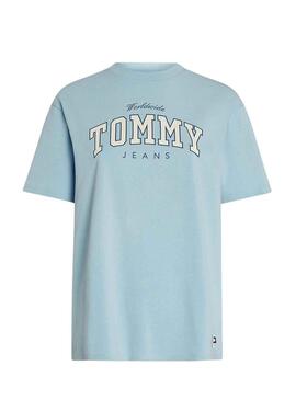 T-Shirt Tommy Jeans Varsity Lux Blau für Damen