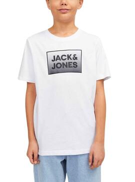 T-Shirt Jack & Jones Stahl Weiss für Junge