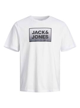 T-Shirt Jack & Jones Stahl Weiss für Junge