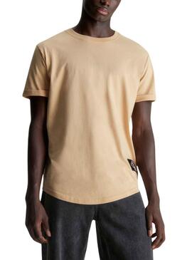 T-Shirt Calvin Klein Turn Up Beige für Herren