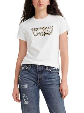 T-Shirt Levis The Perfekt Tee Leopard Weiss