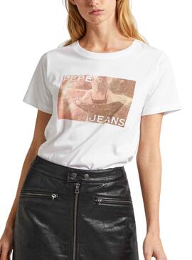 T-Shirt Pepe Jeans Higi Weiss für Damen