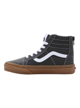 Sneakers Vans Sk8 Hi Zip Grau für Junge und Mädchen