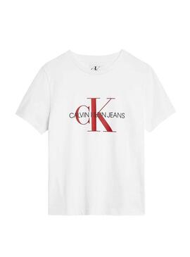 T-Shirt Calvin Klein Monogram Weiß Mädchen