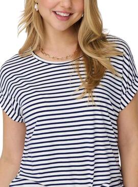 T-Shirt Only Tante Stripe Weiss für Damen