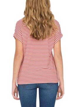 T-Shirt Only Moster Stripe Rot für Damen
