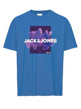 T-Shirt Jack & Jones Blumenmuster Blau für Junge