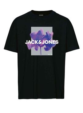 T-Shirt Jack & Jones Blumenmuster Schwarz für Junge
