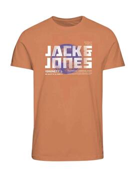 T-Shirt Jack & Jones Cophoto Orange Junge