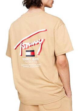 T-Shirt Tommy Jeans Reg 3D Street Beige Herren