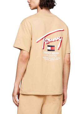 T-Shirt Tommy Jeans Reg 3D Street Beige Herren