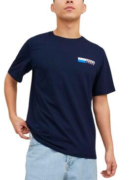 T-Shirt Jack & Jones Corp Logo Marineblau Herren