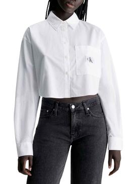 Hemd Calvin Klein Cropped Weiss für Damen