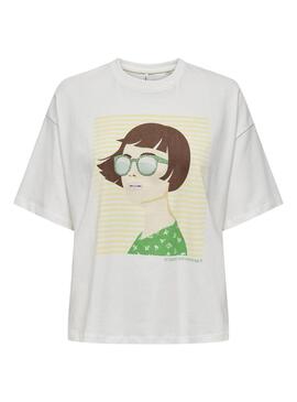 T-Shirt Only Wendie Sunshine Weiß für Damen