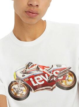 T-Shirt Levis Motorrad Weiß für Herren