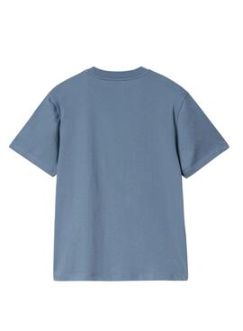 T-Shirt Carhartt Script Stickerei Blau Damen