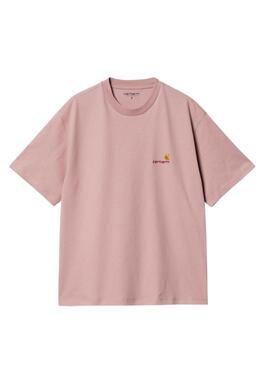 T-Shirt Carhartt American Script Pink Für Damen