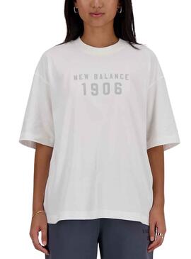 T-Shirt New Balance Collegiate Weiß für Damen
