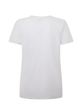 T-Shirt Pepe Jeans Lorette Weiß für Damen.