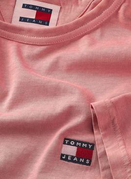 T-Shirt Tommy Jeans Washed Badge Rosa für Herren