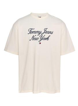 T-shirt Tommy Jeans Over Serif Weiß für Herren