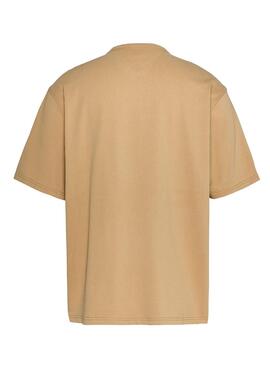 T-Shirt Tommy Jeans Over Serif Camel für Herren