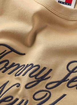 T-Shirt Tommy Jeans Over Serif Camel für Herren