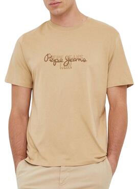 T-Shirt Pepe Jeans Chris Khaki Beige für Herren