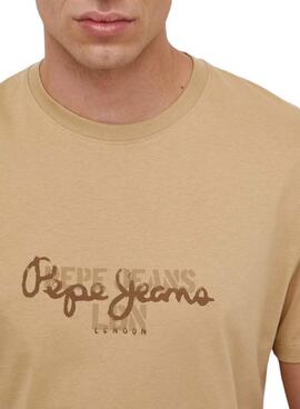 T-Shirt Pepe Jeans Chris Khaki Beige für Herren