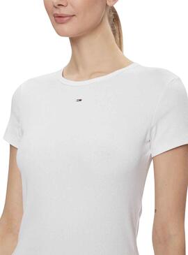 T-Shirt Tommy Jeans Slim Weiß für Damen